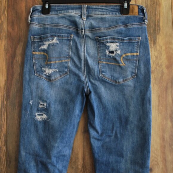 American Eagle Next Level Stretch Hi Rise Jegging Destroyed 8 Short     -mw10a - Picture 4 of 8